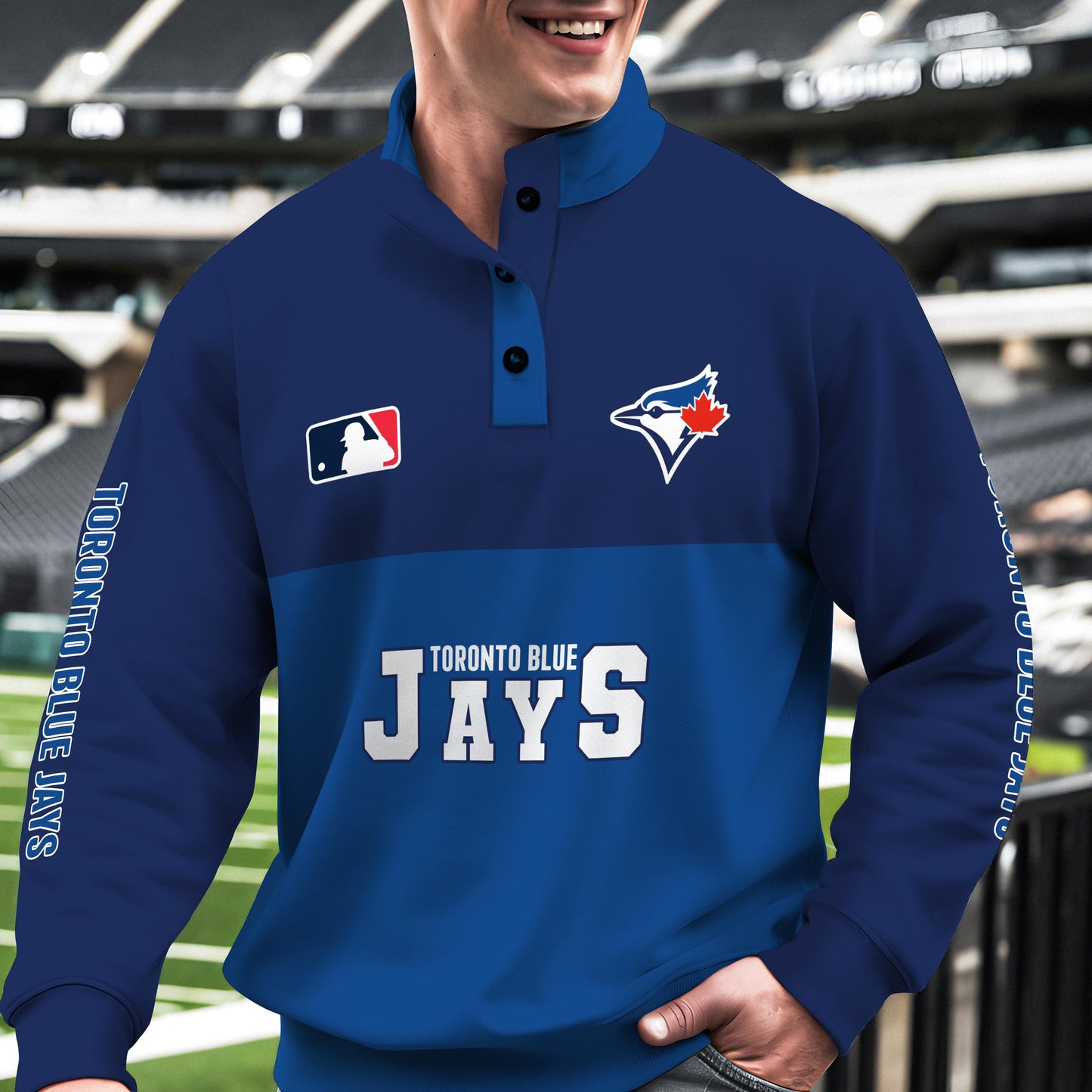 Toronto Blue Jays New Collection Casual Stand Collar Sweatshirt MLB AZTGSCSW000379