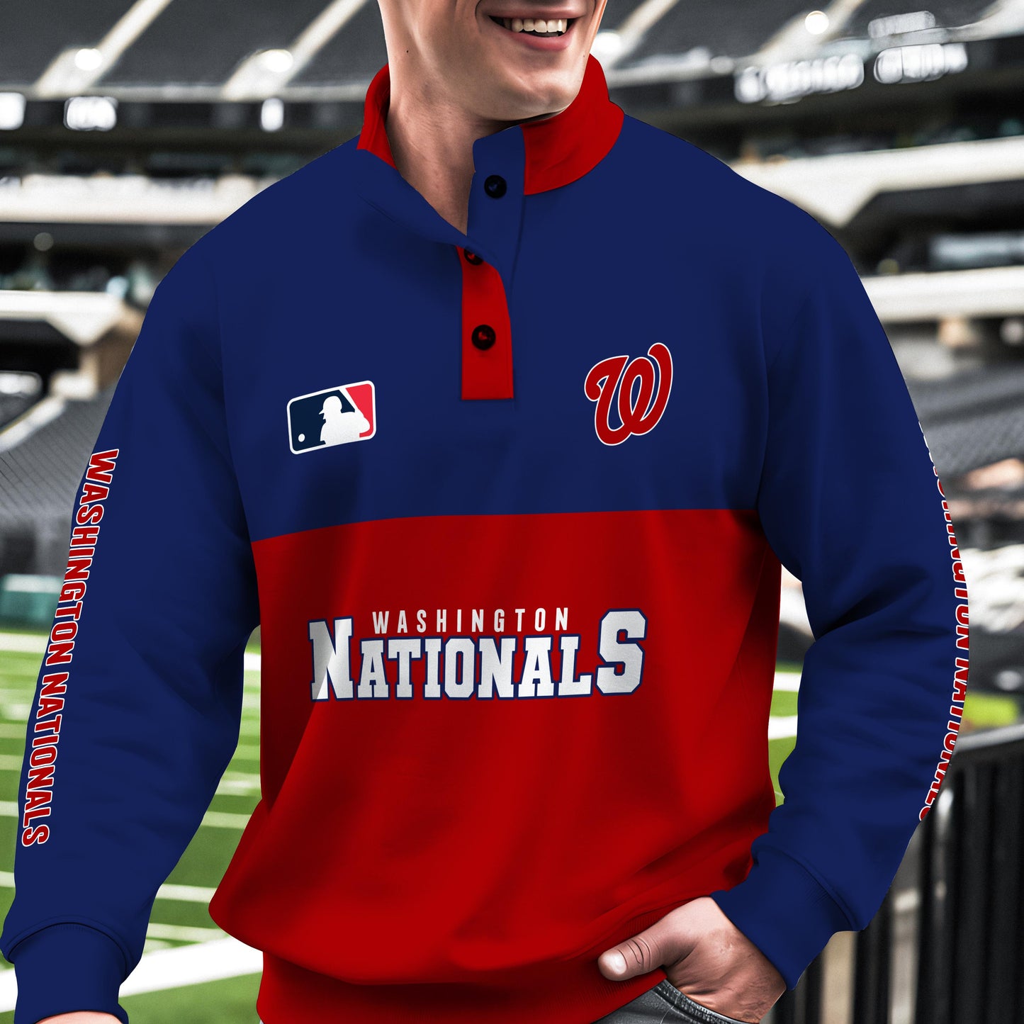 Washington Nationals New Collection Casual Stand Collar Sweatshirt MLB AZTGSCSW000380