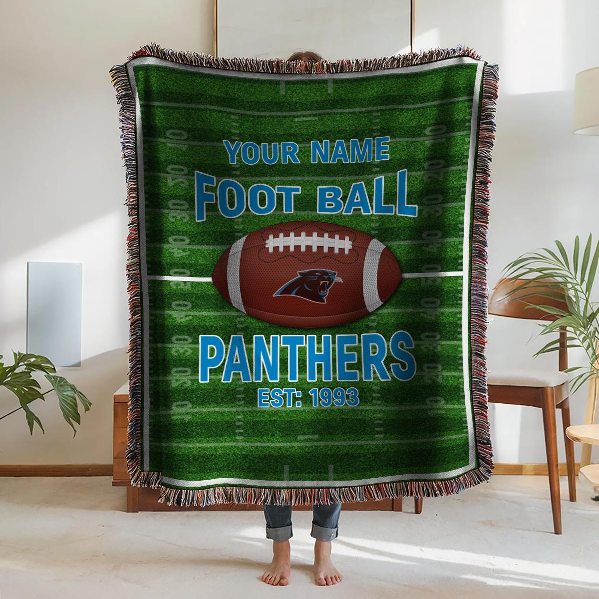 Carolina Panthers Premium New Woven Throw Blanket AZTGWVB000131