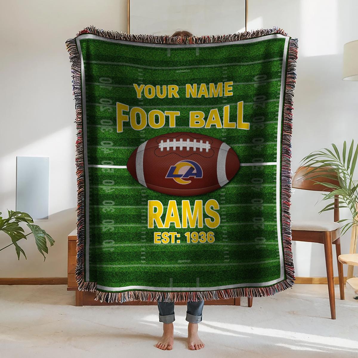 Los Angeles Rams Premium New Woven Throw Blanket AZTGWVB000136