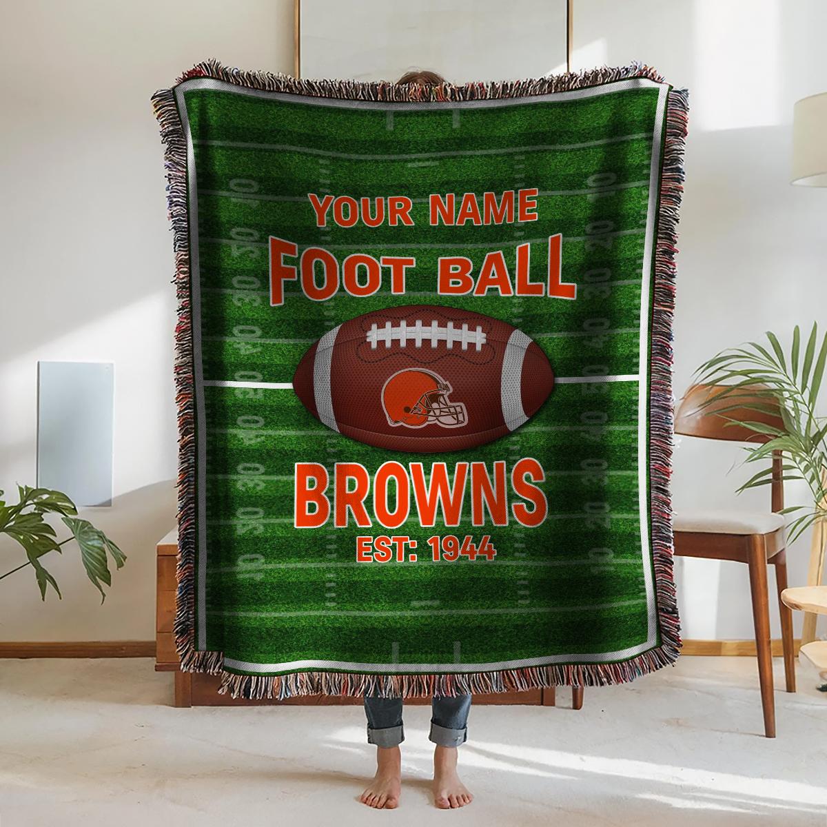 Cleveland Browns Premium New Woven Throw Blanket AZTGWVB000148