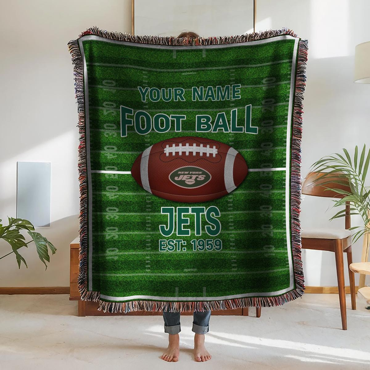 New York Jets Premium New Woven Throw Blanket AZTGWVB000158