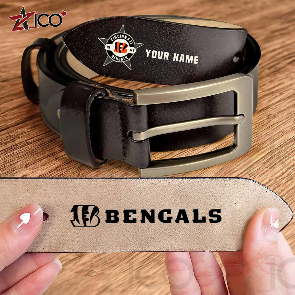 Cincinnati Bengals Men Leather Belt AZTN2DMLB000007