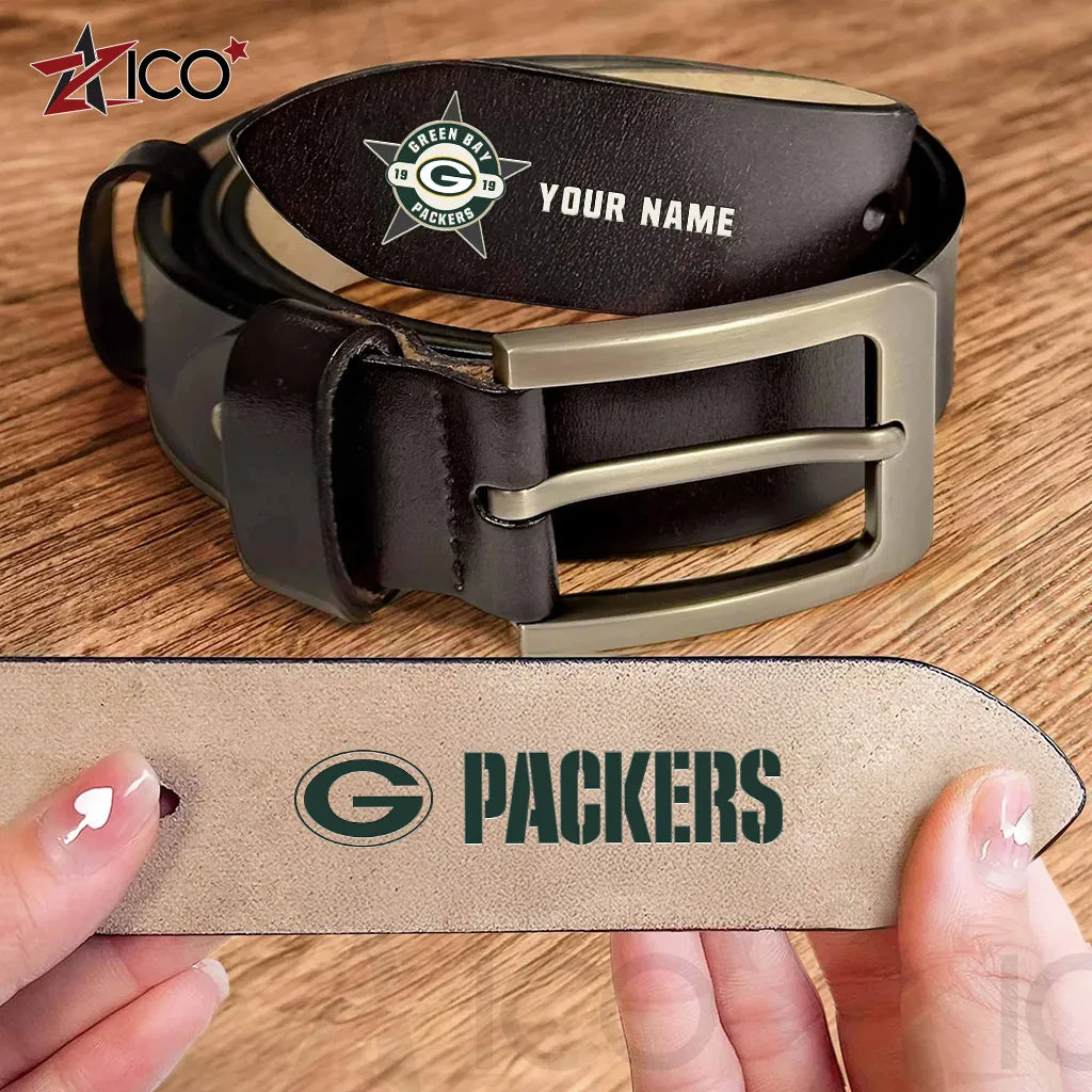 Green Bay Packers Men Leather Belt AZTN2DMLB000012