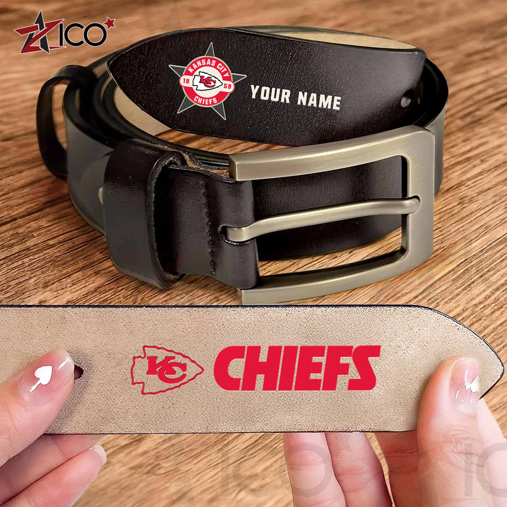 Kansas City Chiefs Men Leather Belt AZTN2DMLB000016