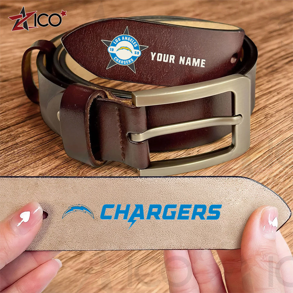 Los Angeles Chargers Men Leather Belt AZTN2DMLB000018