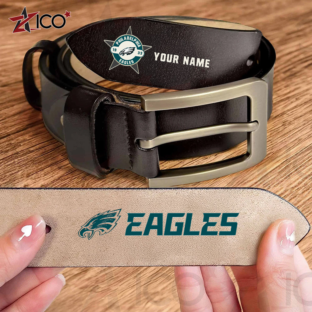 Philadelphia Eagles Men Leather Belt AZTN2DMLB000026