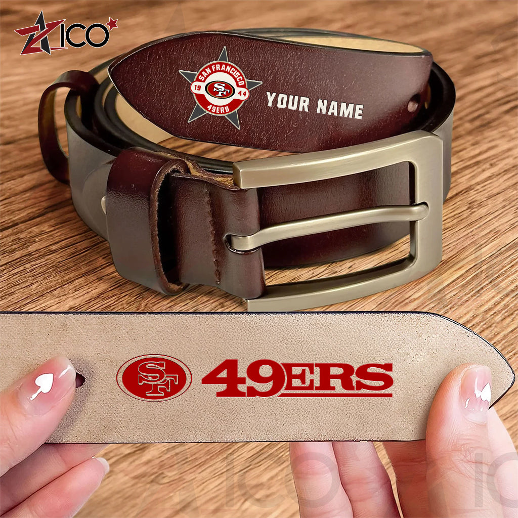 San Francisco 49ers Men Leather Belt AZTN2DMLB000028