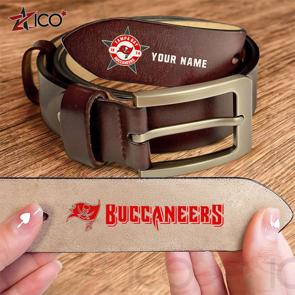 Tampa Bay Buccaneers Men Leather Belt AZTN2DMLB000030