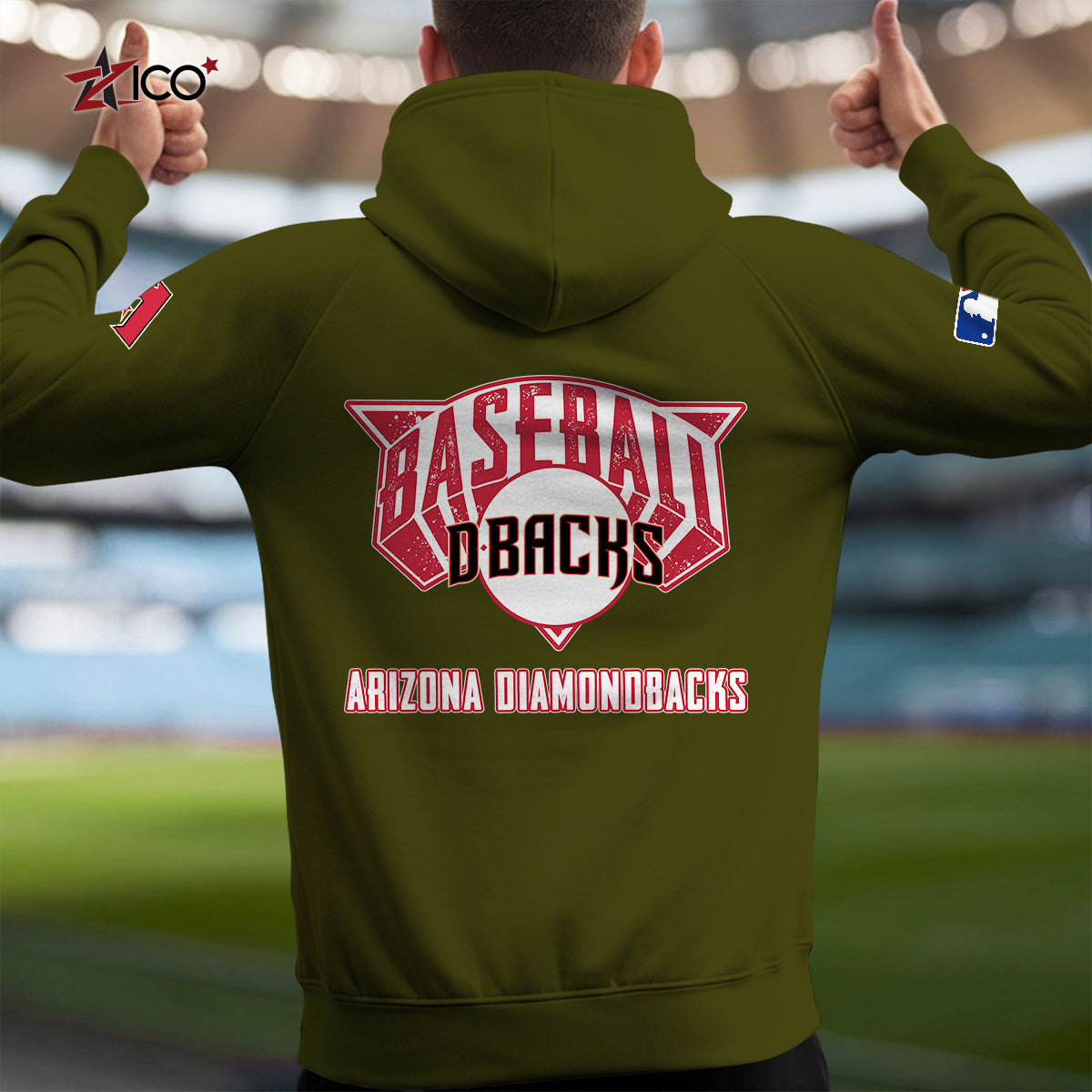 Arizona Diamondbacks New Collection Multi-Pockets Zip Hoodie MLB AZTNMZHD000191