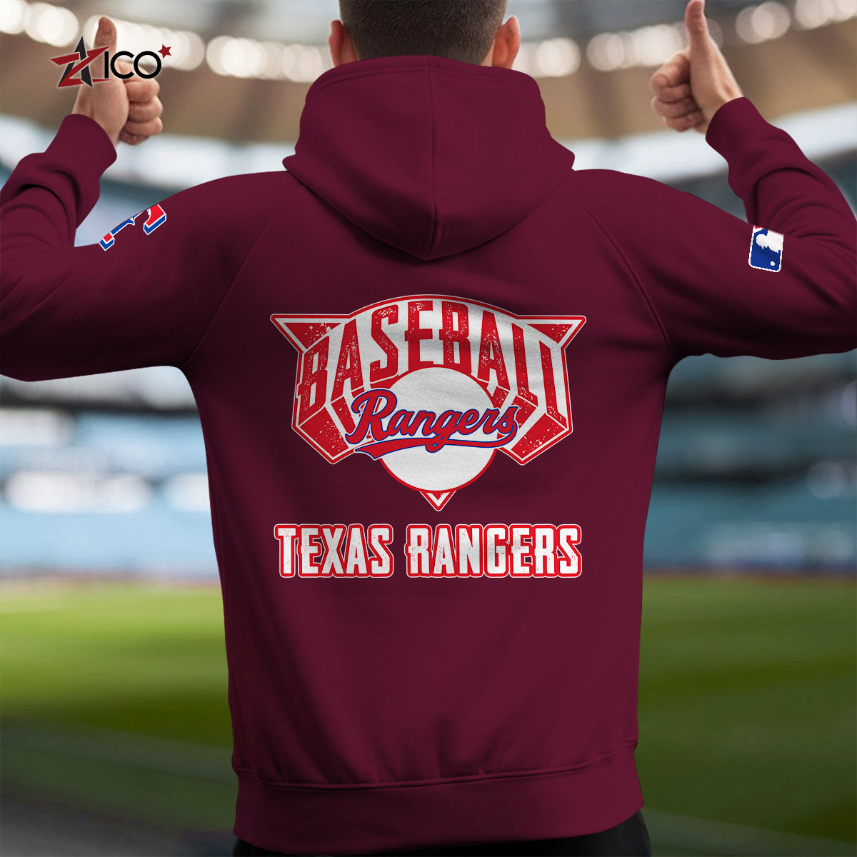 Texas Rangers New Collection Multi-Pockets Zip Hoodie MLB AZTNMZHD000218