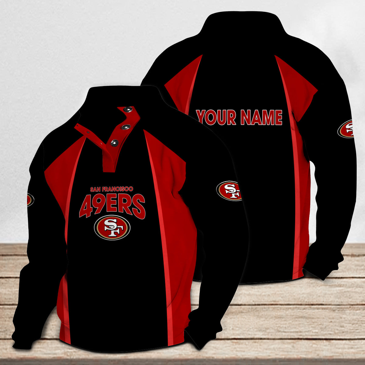 San Francisco 49ers Casual Colorful Stand Collar Sweatshirt Limited Edition AZTNSCSW000045