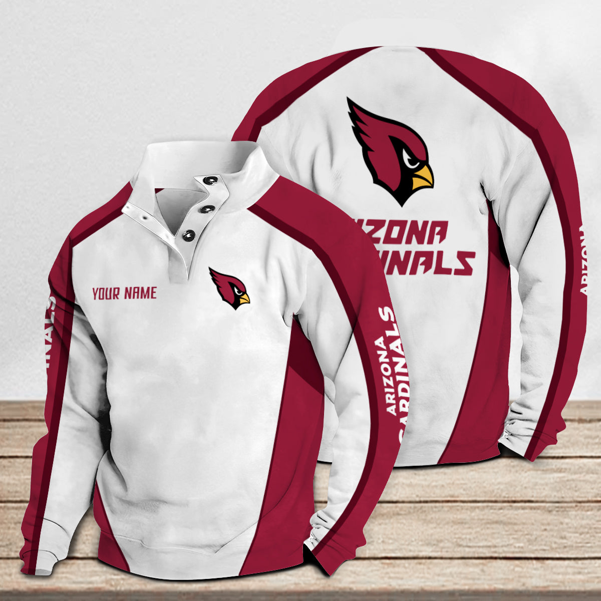 Arizona Cardinals Casual Colorful Stand Collar Sweatshirt Premium Edition AZTNSCSW000097