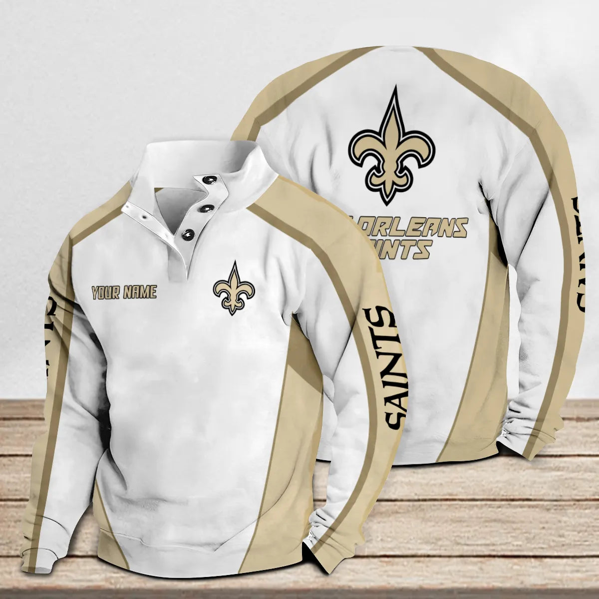New Orleans Saints Casual Colorful Stand Collar Sweatshirt Premium Edition AZTNSCSW000106