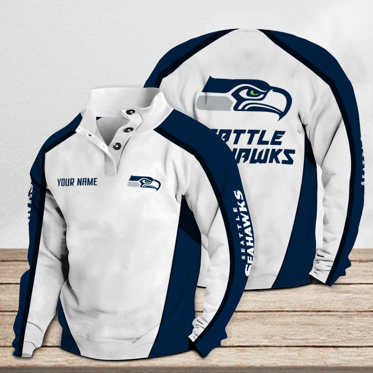 Seattle Seahawks Casual Colorful Stand Collar Sweatshirt Premium Edition AZTNSCSW000110