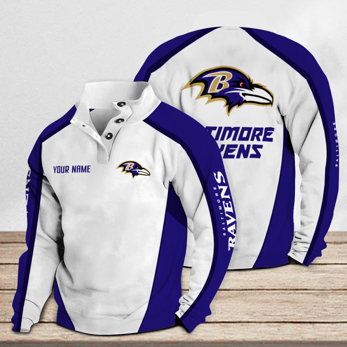 Baltimore Ravens Casual Colorful Stand Collar Sweatshirt Premium Edition AZTNSCSW000113