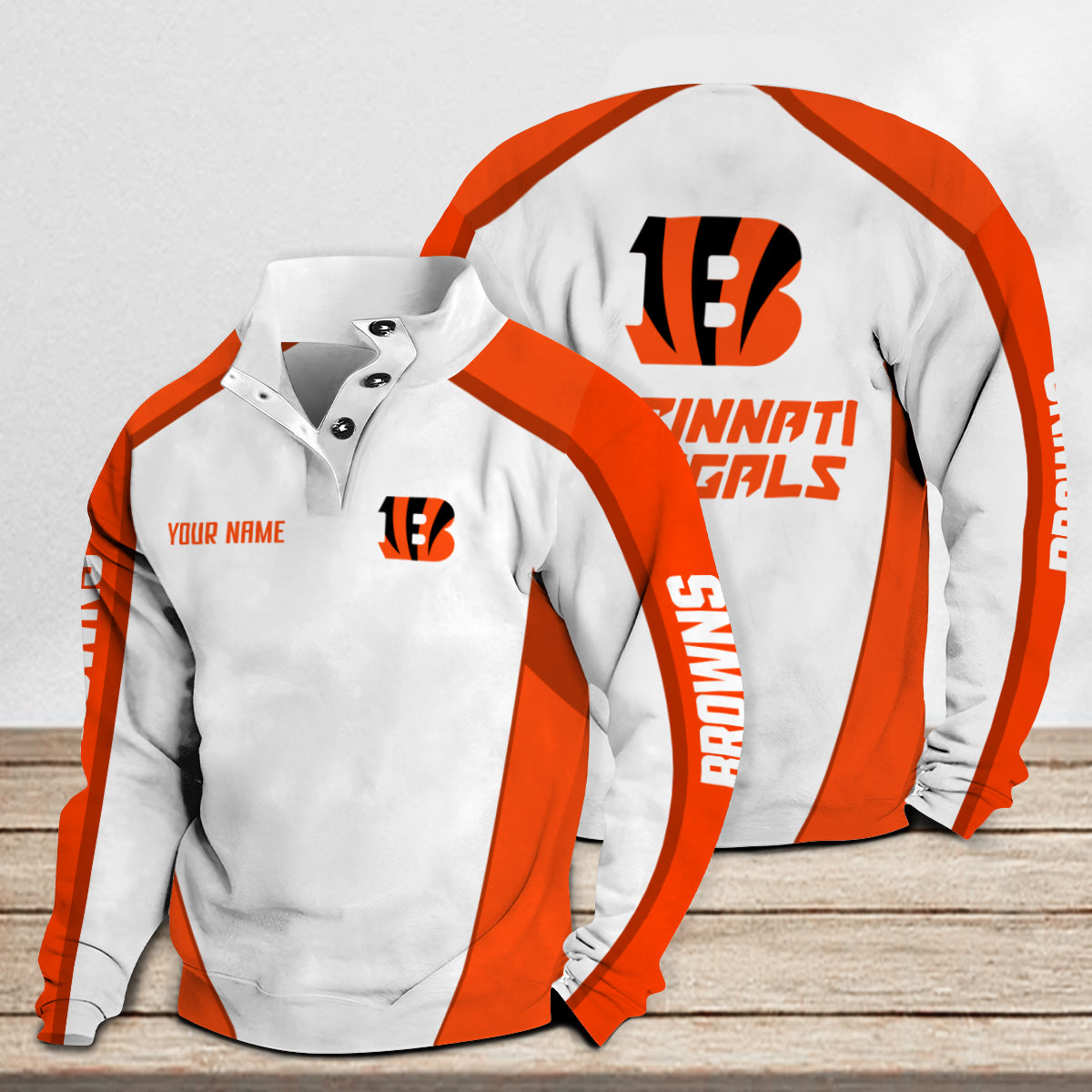 Cincinnati Bengals Casual Colorful Stand Collar Sweatshirt Premium Edition AZTNSCSW000115