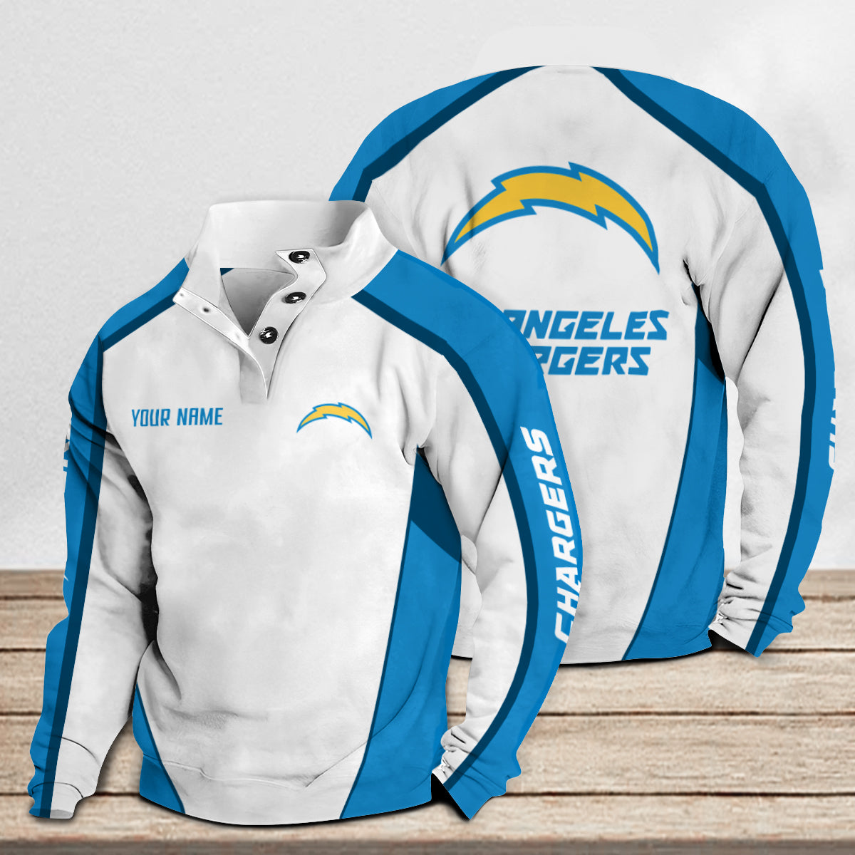Los Angeles Chargers Casual Colorful Stand Collar Sweatshirt Premium Edition AZTNSCSW000123