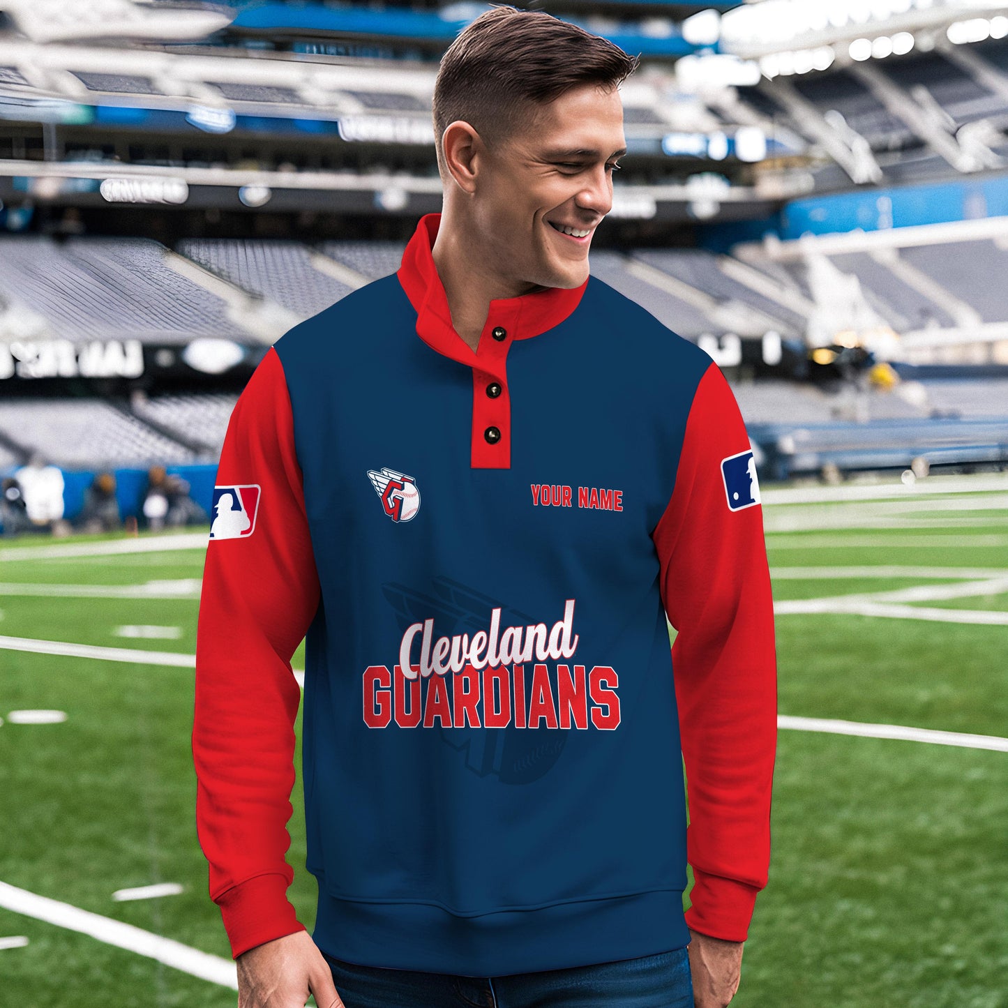 Cleveland Guardians New Collection Casual Stand Collar Sweatshirt MLB AZTNSCSW000418