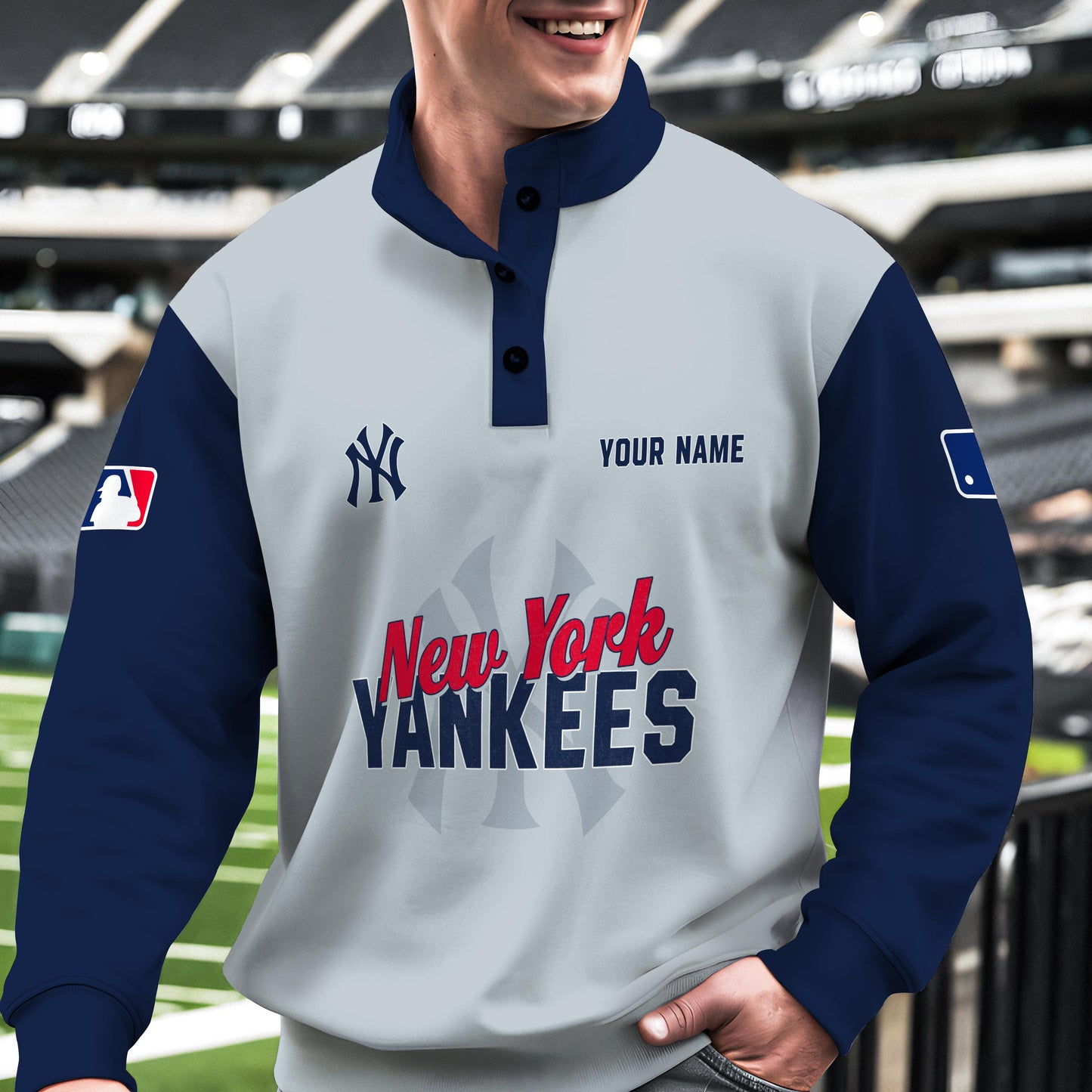 New York Yankees New Collection Casual Stand Collar Sweatshirt MLB AZTNSCSW000429