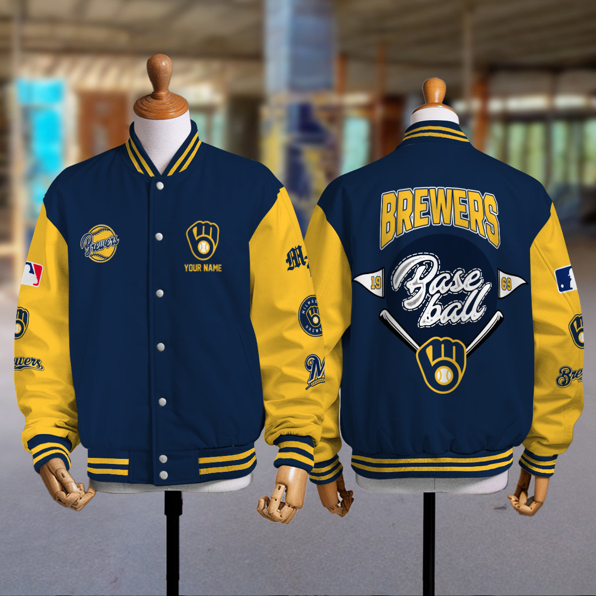 Milwaukee Brewers Premium New Varsity Jacket MLB AZTNVJK0000331