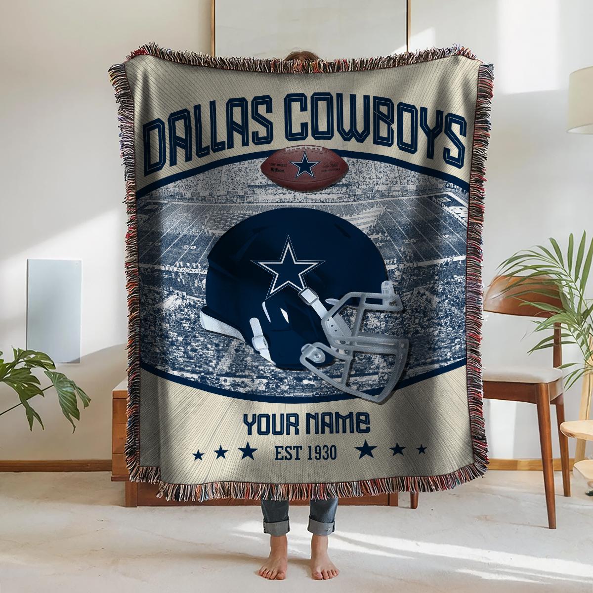 Dallas Cowboys Premium New Woven Throw Blanket AZTNWVB000037