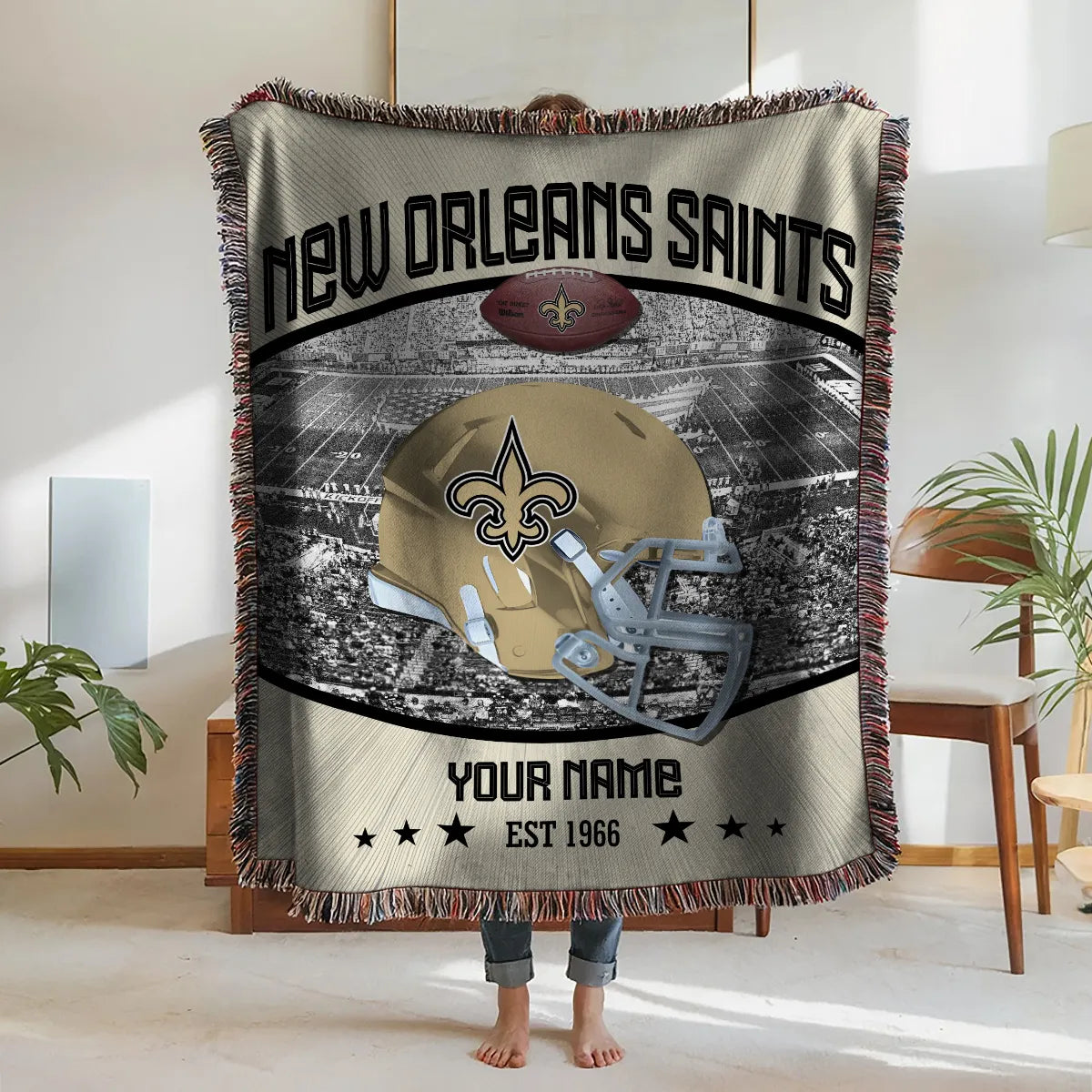 New Orleans Saints Premium New Woven Throw Blanket AZTNWVB000042