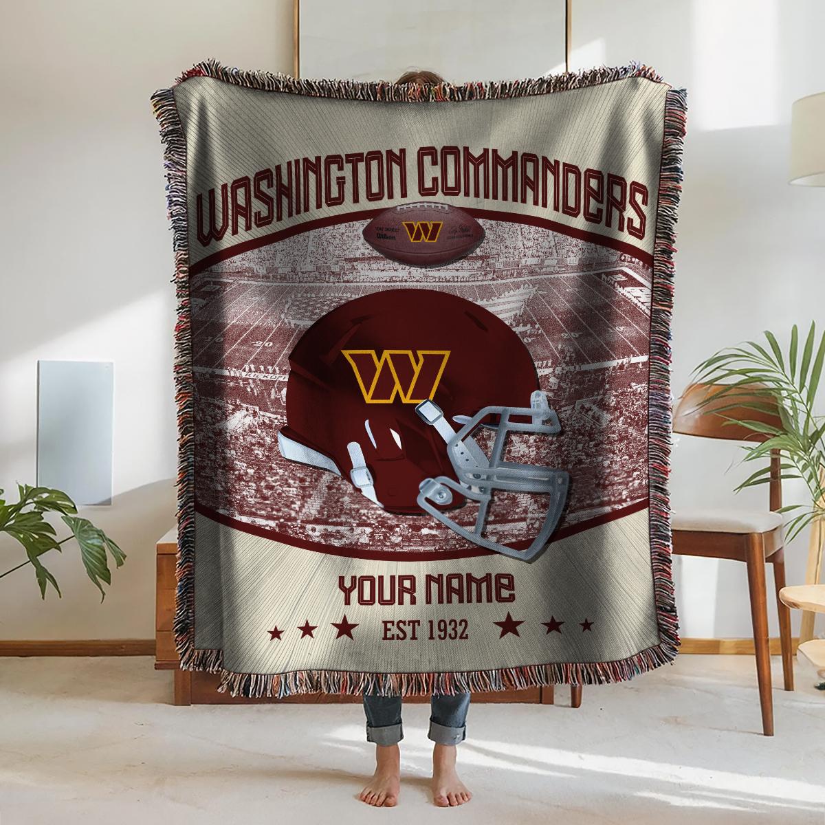 Washington Commanders Premium New Woven Throw Blanket AZTNWVB000048