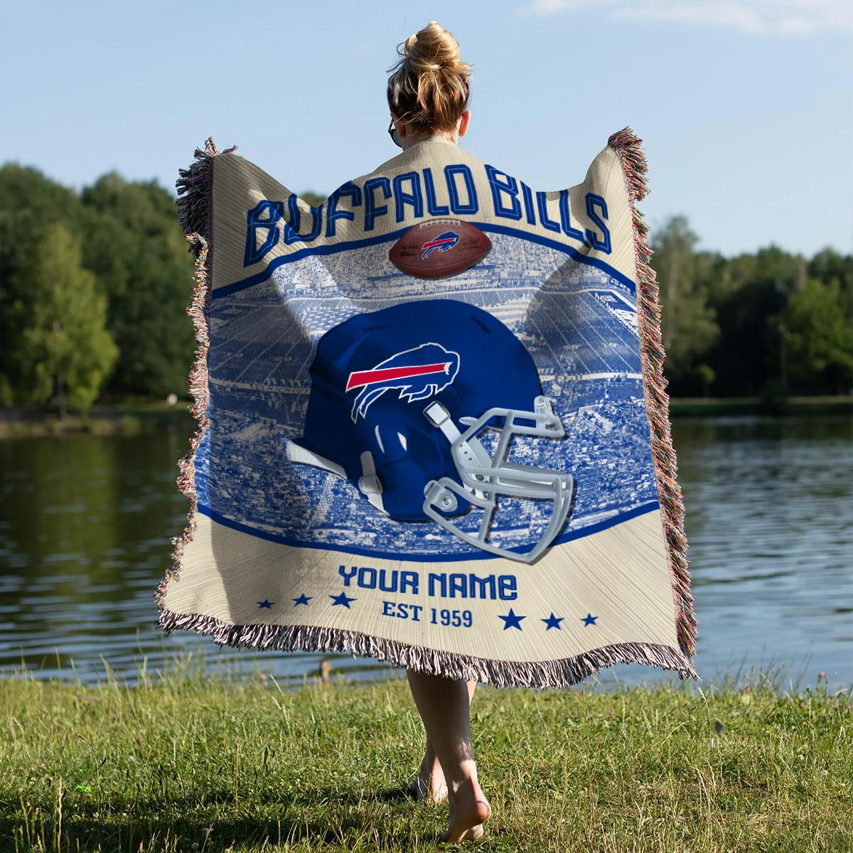 Buffalo Bills Premium New Woven Throw Blanket AZTNWVB000050