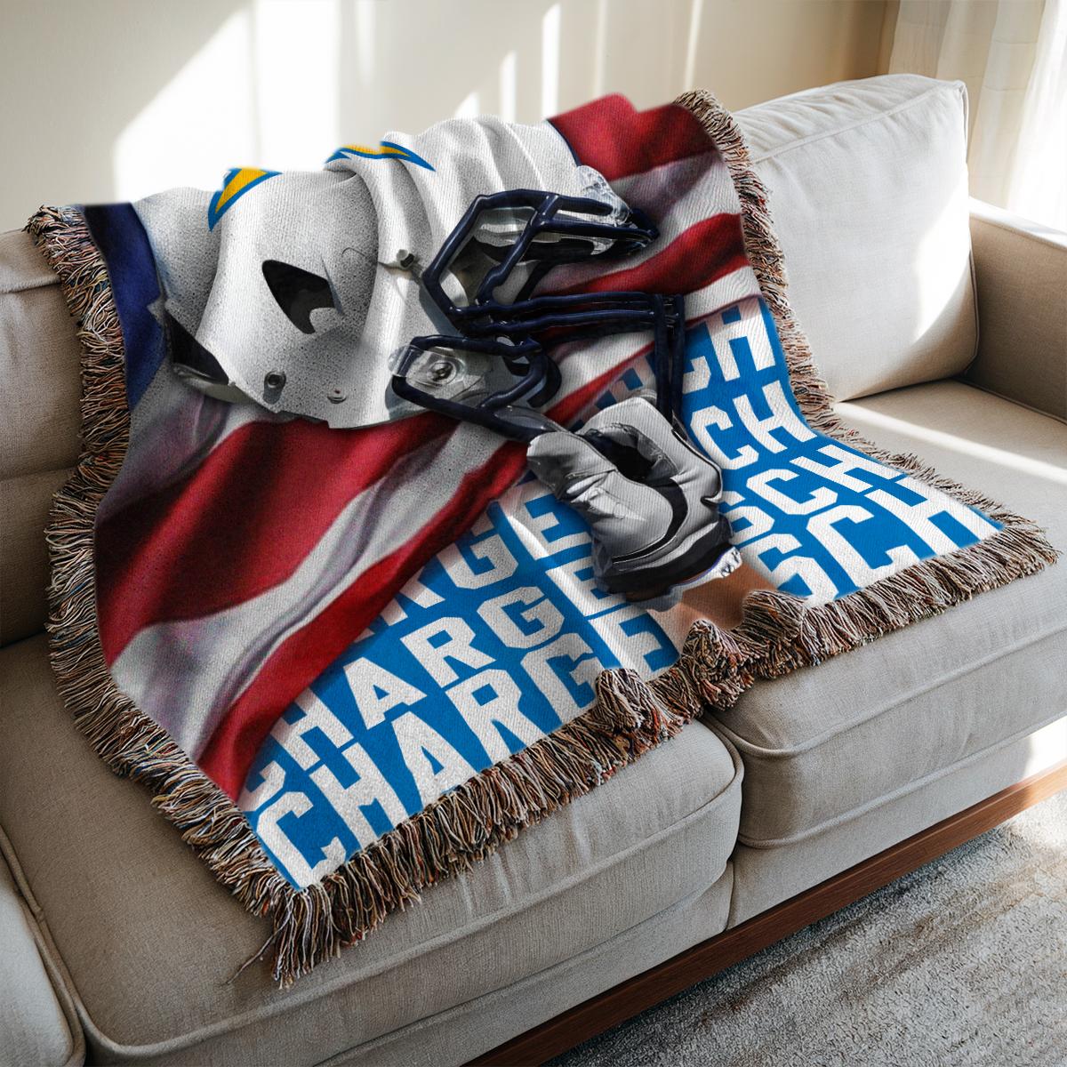 Los Angeles Chargers Premium New Woven Throw Blanket AZTNWVB000123