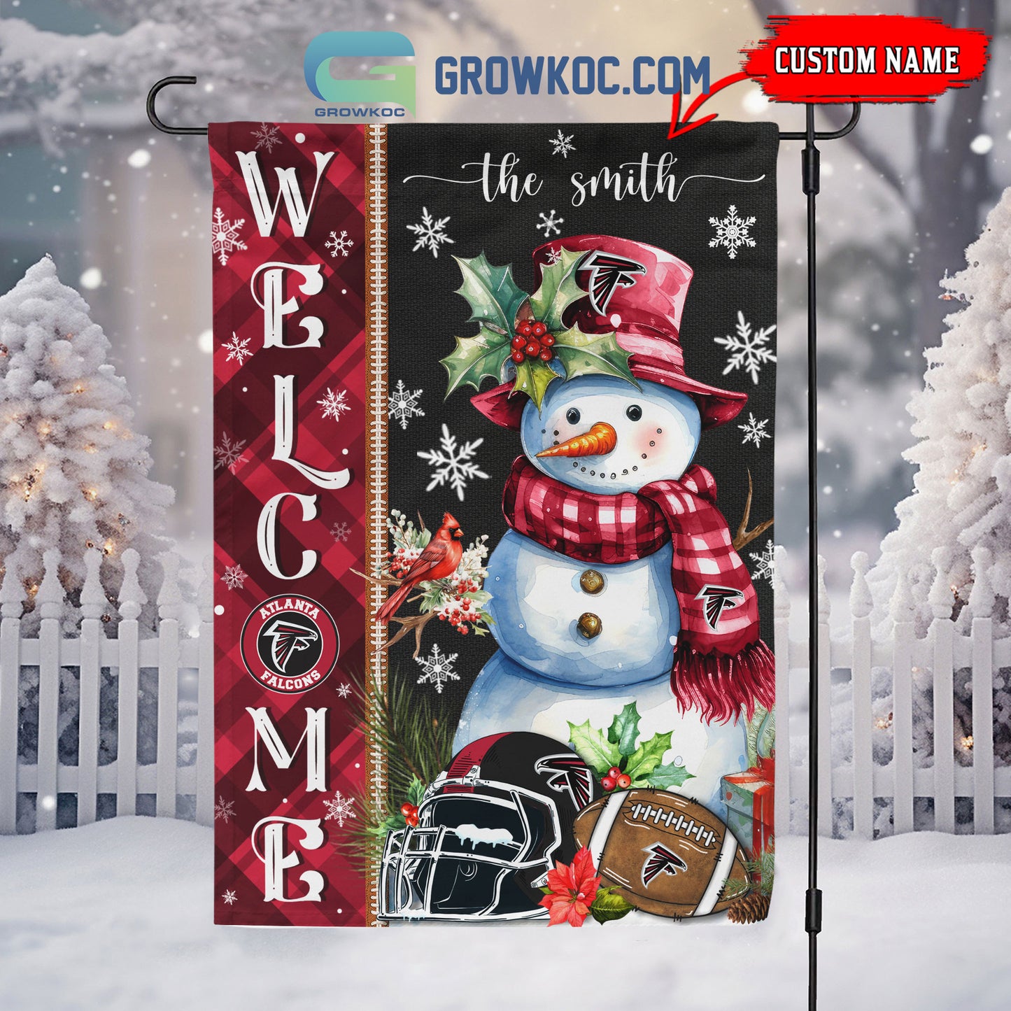 Atlanta Falcons Christmas Personalized Flag BGFLAG521