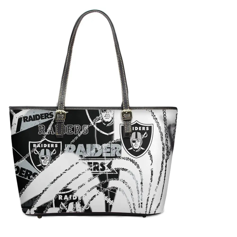 Las Vegas Raiders Women Leather Tote Hand Bag BB43