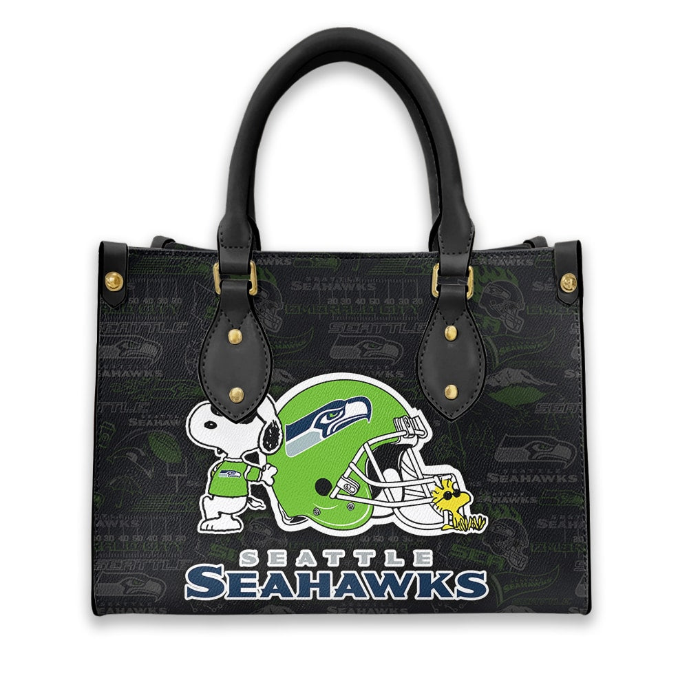 Seattle Seahawks Personalized Leather Hand Bag BB116