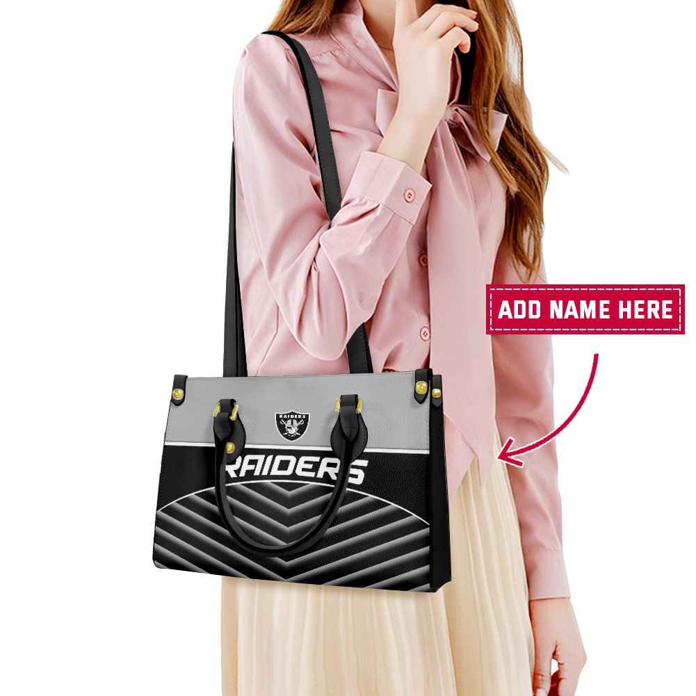 Las Vegas Raiders Personalized Leather Hand Bag BB130