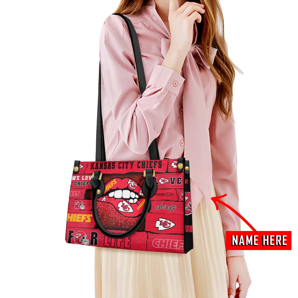 Kansas City Chiefs Personalized Leather Hand Bag BB285