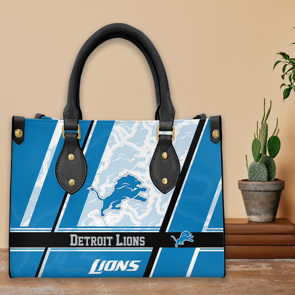 Detroit Lions Personalized Leather Hand Bag BBLTHB633