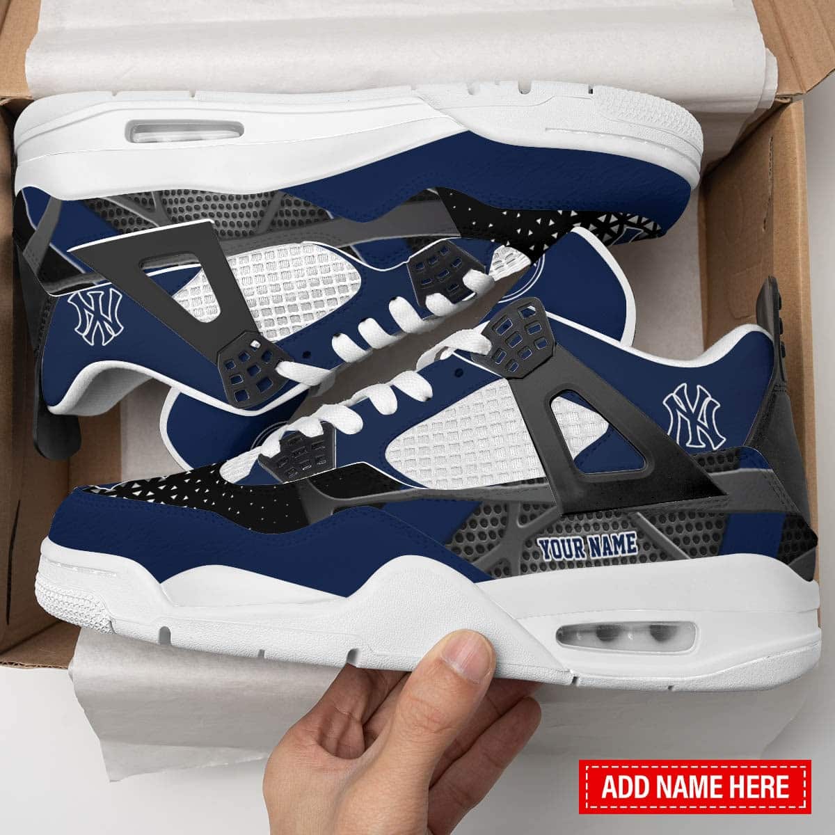 New York Yankees Personalized AJ4 Sneaker BG264