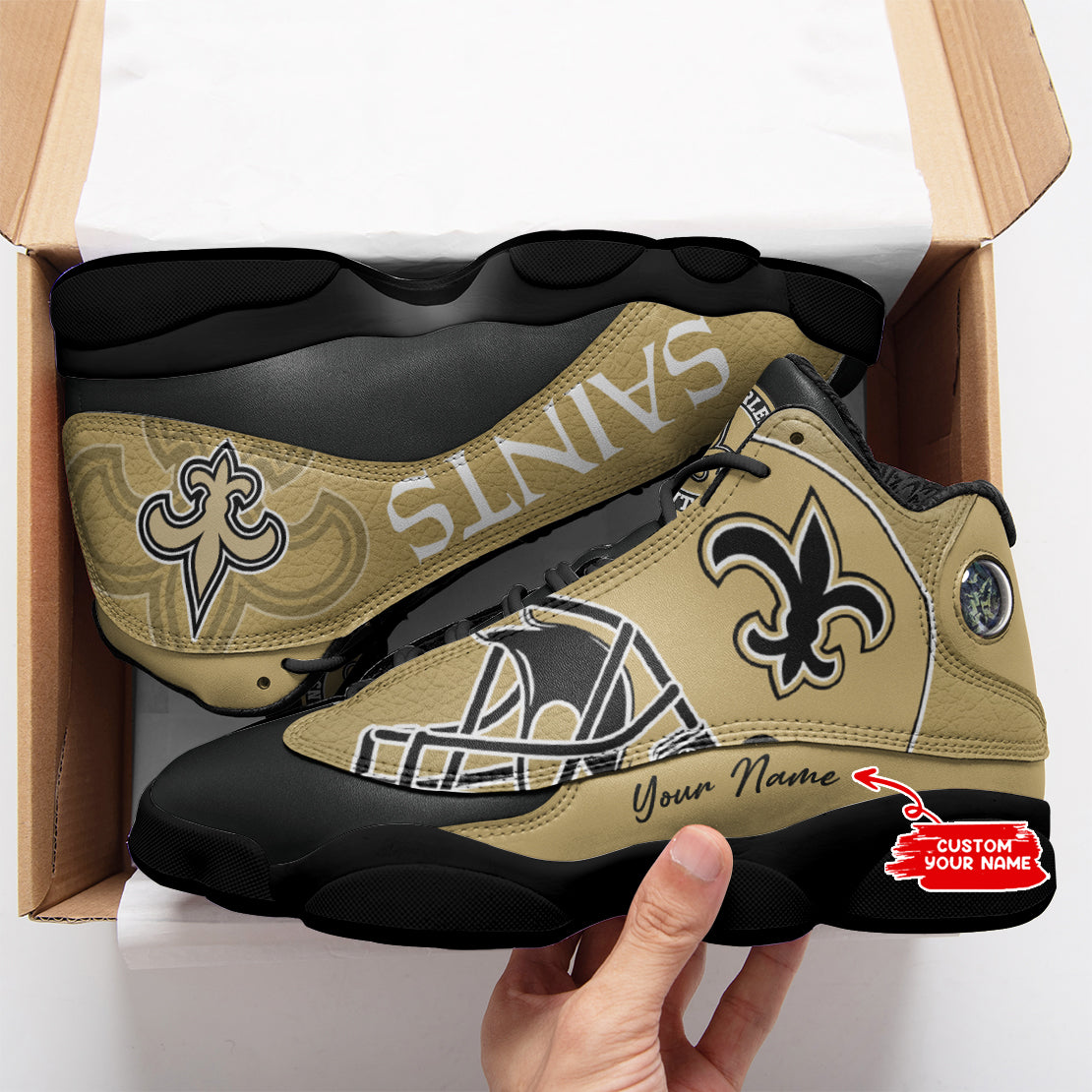 New Orleans Saints Personalized AJD13 Sneakers BG204