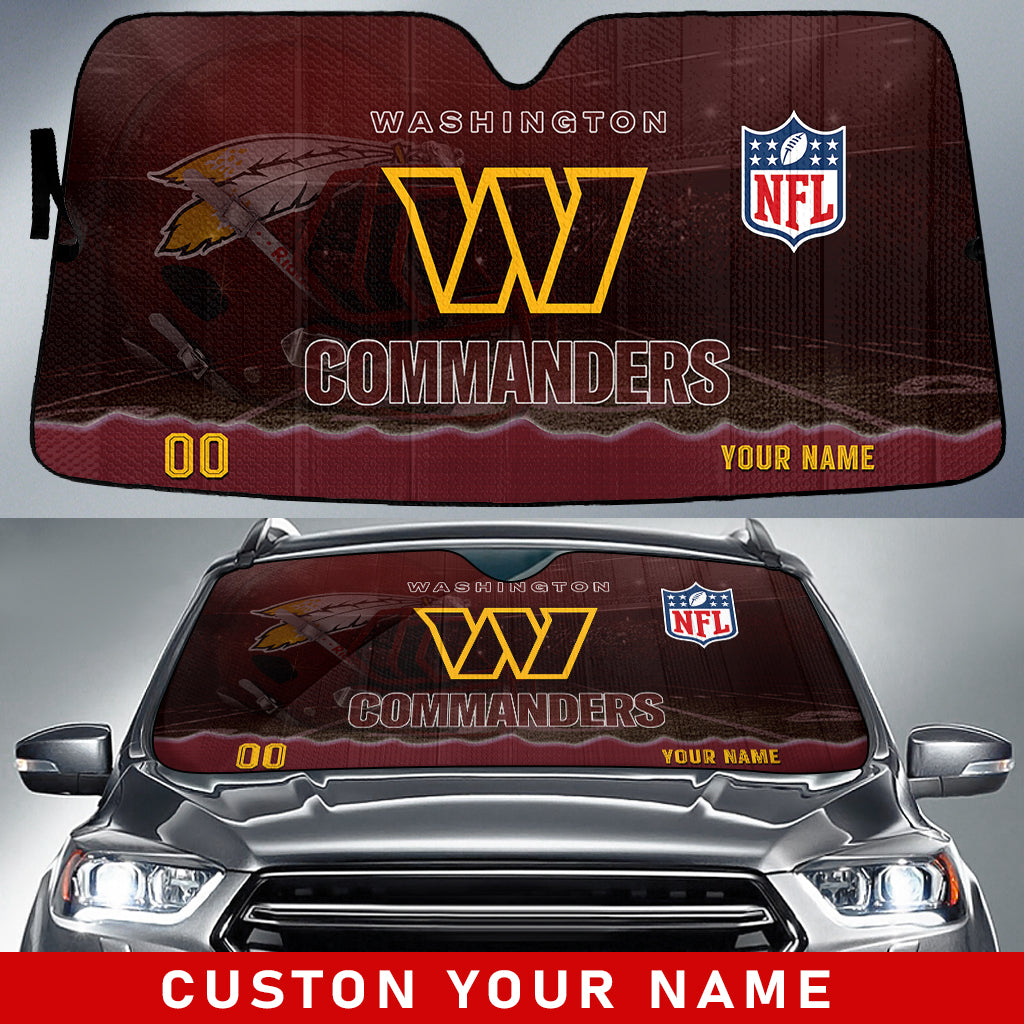 Washington Commanders Personalized Auto Sun Shade BGAUSS236
