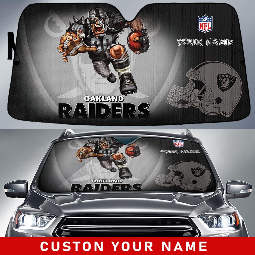 Las Vegas Raiders Personalized Auto Sun Shade BGAUSS244