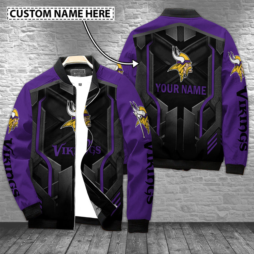 Minnesota Vikings Personalized Bomber Jacket AZCBJ006