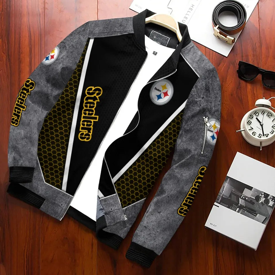 Pittsburgh Steelers Personalized Bomber Jacket BG893