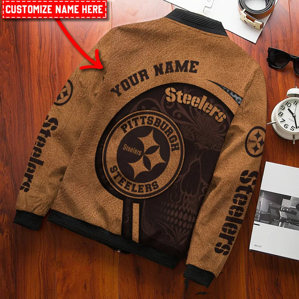 Pittsburgh Steelers Personalized Bomber Jacket BG904