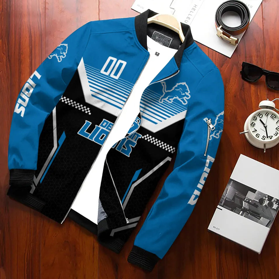 Detroit Lions Personalized Bomber Jacket BG914