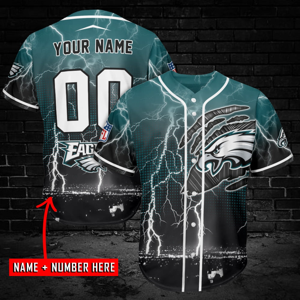 Philadelphia Eagles Personalized Baseball Jersey BG1006