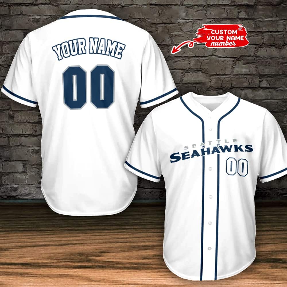 Seattle Seahawks Personalized Baseball Jersey BG791