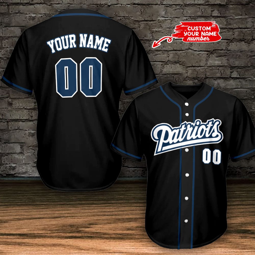 New England Patriots Personalized Baseball Jersey BG797
