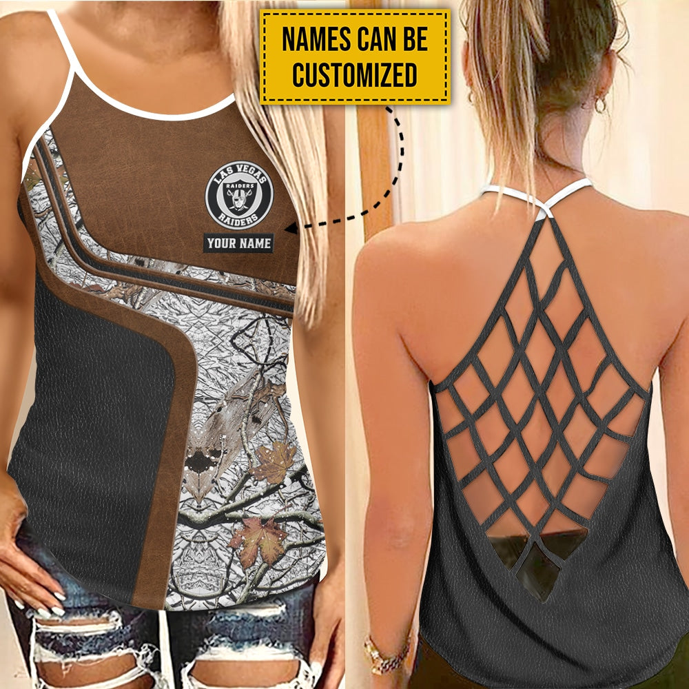 Las Vegas Raiders Personalized Criss Cross Tank Top BG110