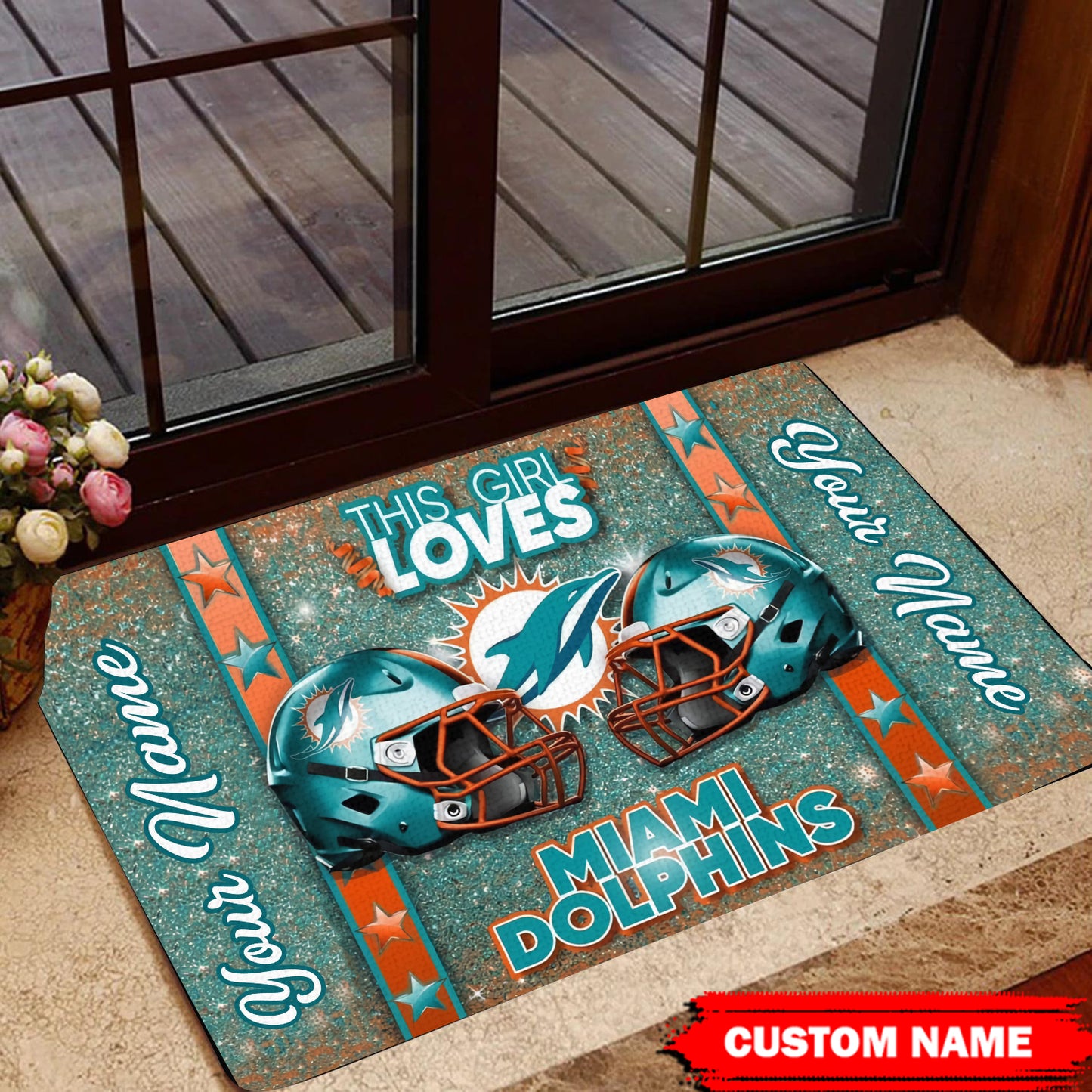 Miami Dolphins Personalized Doormat BG456
