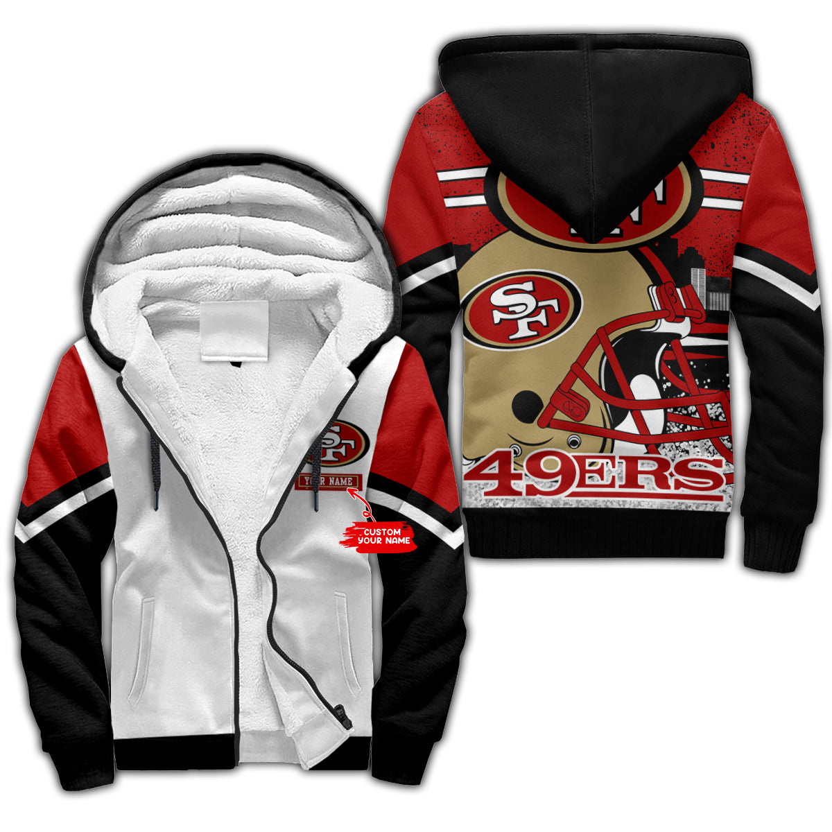 San Francisco 49ers Personalized 3D All Over Printed Fleece Hoodie BGFLHD012